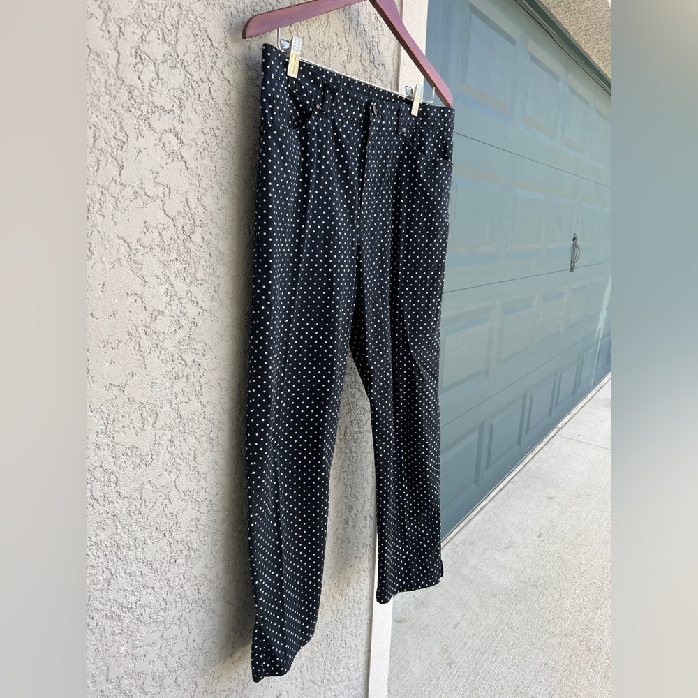 Vintage Ralph Lauren Black and White Polka Dot Women's Ankle Pants Size 10